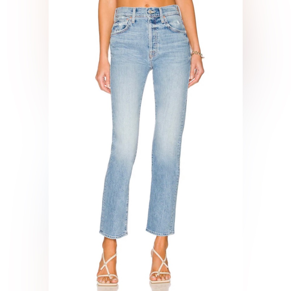 MOTHER High Wasted Hiker Hover Jeans in Slay It With Flowers wash